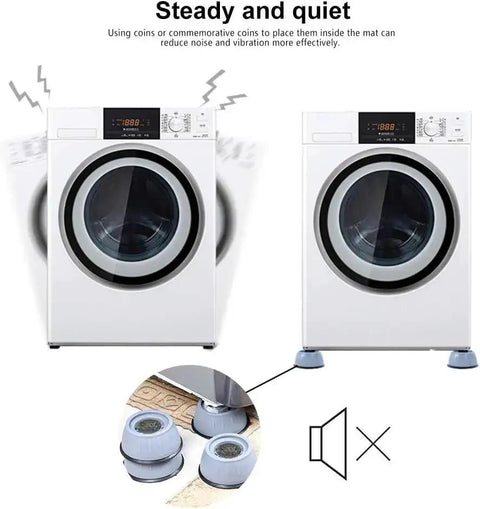 Anti Vibration Pads For Washing Machine And Dryer Feet Beefed Up Shock Absorbing And Noise Reducing Stabilizers in use