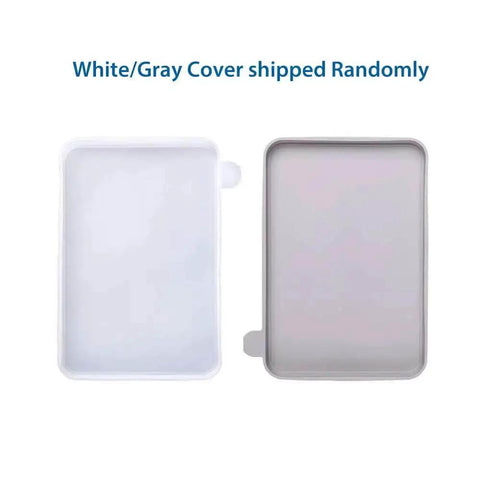 Beefy Aluminum Resin Vat With Preinstalled FEP Film And Steel Ring shown with white or gray cover options