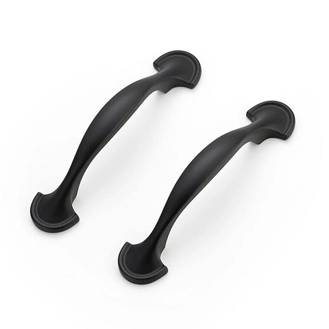 Two pieces from 30 Pack Solid 3 Inch Rounded Foot Arch Kitchen Cabinet Handles Matte Black Finish Curved Drawer Pulls