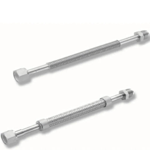 VCR Bellows Hose With One Quarter Inch Fittings In SUS316L Stainless Steel Flexible Tube For Vacuum Systems, 750mm Length