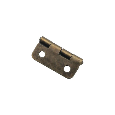 Mini Vintage Hinges Set With Screws, 20 Piece Bronze Pocket Flush Hinges visible in 18x16 mm size, ideal for small woodworking projects.