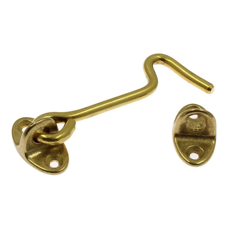 Solid Brass Barn Door Lock Set 3 Inch Privacy Hook And Eye Latch 2 Pack Gold Finish For Cabin Doors Bathrooms And Wooden Fences Easy Mount Hardware Included