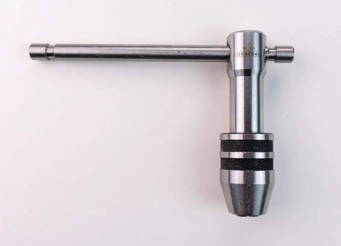 Two Piece Tap Wrench Set With Sliding T Handle And Reference Table For Zero To One Half Inch Taps Ideal For Precise Threading And Straight Holes In Metal Or Wood General Tools Professional Standard