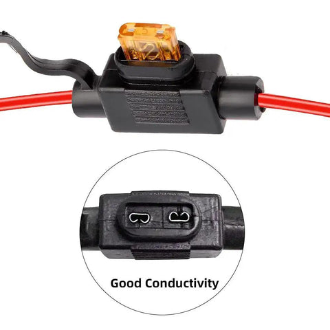 Mini Blade Fuse Holder 18 AWG Waterproof Inline Fuse Kit With 5A ATM Fuses 2 Pack For Cars Trucks Audio Systems DIY Use