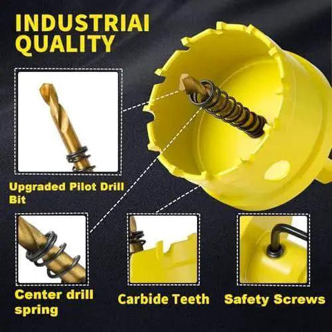 Carbide Hole Saw Kit 24 Piece Set For Metal Wood Plastic And More With Upgraded Pilot Drill Bit And Hex Keys From DWIKE