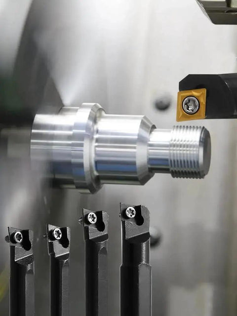 Pro Grade 14 Piece Mini Metal Lathe Tool Set With S06K S07K S08K S10K SCLCR06 Boring Bars and carbide inserts in use
