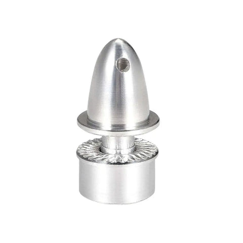 4 Pack Aluminum RC Airplane Propeller Adapters For 3mm Shaft To 5mm Output Axle Spinner Saver For Brushless Motors Easy Install Durable Silver Alloy Great Spare Part For RC Planes And Drones, side view.