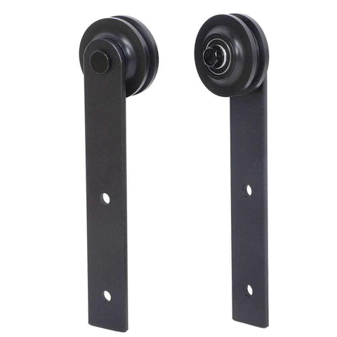 Two Pack Sliding Door Track Rail Pulley Wheel Rollers Barn Door Hardware Kit Heavy Duty Carbon Steel For Ultra Smooth Quiet Glide And Space Saving Sliding Door System For Kitchen And Home close-up