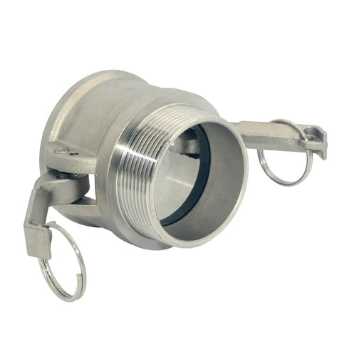 VARMHUS stainless steel 316 Type B camlock hose fitting, 2-in NPT male thread trash pump adapter