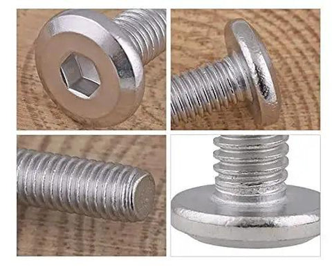 Close-up of One Quarter Twenty Thread Flat Head Allen Bolts For Furniture 304 Stainless Steel Socket Cap Screws, anti-rust finish, 2 inch long