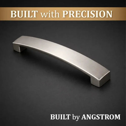 Curved Arch Cabinet Pulls Zinc Handle Bar 5.5 Inch Length With 5 Inch Center To Center Mounting Brushed Nickel Finish 1 Pack
