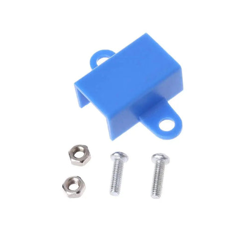 Blue bracket with screws and nuts from 10 Pack N20 Micro Gear Motor Mounting Brackets 12mm Base Frame Holder Mounting Bracket Set With Fixed Hole Design Rock Solid Durable Metal Construction Easy Install For Robotics And RC Car Projects Hanzou