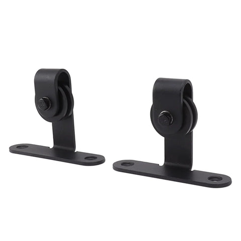 Black steel rollers for Ultra Quiet Mini Cabinet Barn Door Hardware Kit For Double Sliding Door Track Roller System