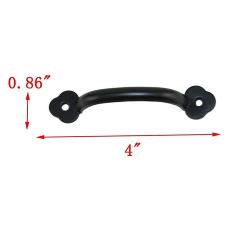 4 Inch Zinc Alloy Refined Antique Pull Handle For Wardrobe Cupboard And Drawer Furniture In Black Finish, 3.2 Inch Hole To Hole Distance