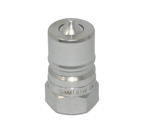 Summit Hydraulics 3/4 in NPT ISO 7241-B hydraulic quick-disconnect coupler, silver metal