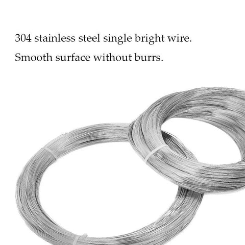 304 stainless steel spring wire coils, 0.8mm diameter, bright finish, two bundles.