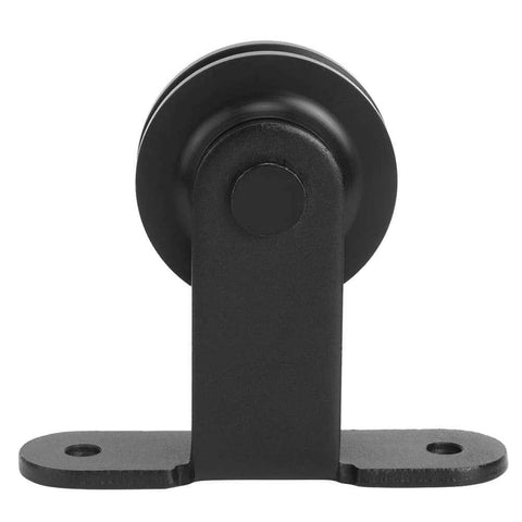 Heavy Duty Carbon Steel Sliding Barn Door Hardware Kit With Quiet Rolling Wheels And High Strength Screws For Greenhouse And Agricultural Doors, Durable Rail And Wheel Set That Lets Doors Glide Smoothly hardware component close-up