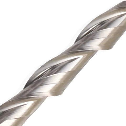Close-up of spiral design on Set Of Ten Pro Grade CNC Router Bits One Eighth Inch Shank One Sixteenth Inch Cutting Diameter Flat Nose Carbide End Mills