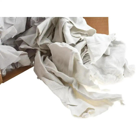 Reclaimed White Cotton T Shirt Rags For Shop Use Prewashed And Sanitized Low Lint Soft And Absorbent Rag Cloths For Polishing