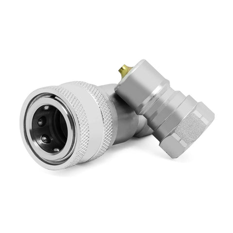 Hydraulic coupler 1/4 in NPT ISO 7241-B quick connect; chrome metal, Amazon brand