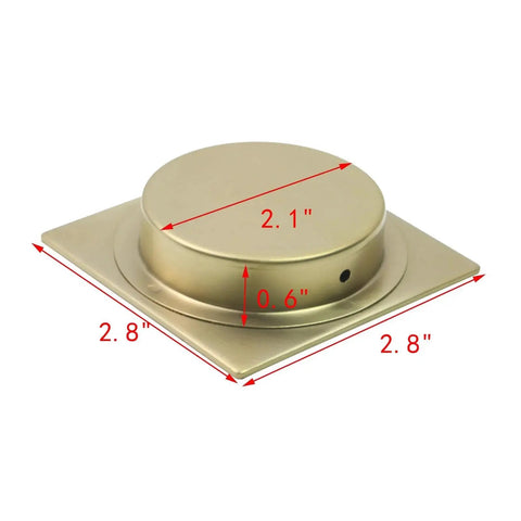 Square Recessed Sliding Closet Door Pulls Finger Flush Pocket Door Handles For Barn Doors And Drawers Outer Diameter 2.8x2.8 Inches Gold Finish