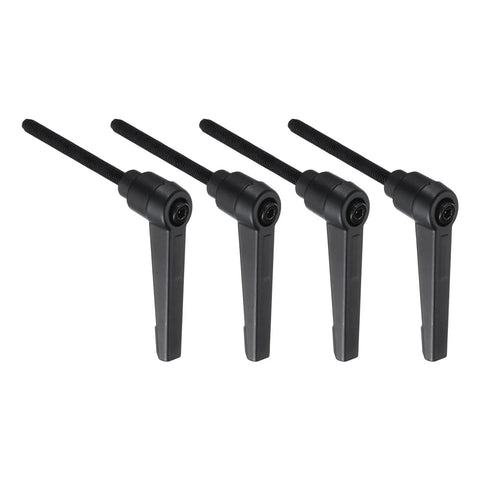 4 Piece Lever Adjustable Handles M5 By 50mm Metric Male Thread with Nuts and Washers, Black, 1.97 Inch Lever Length.