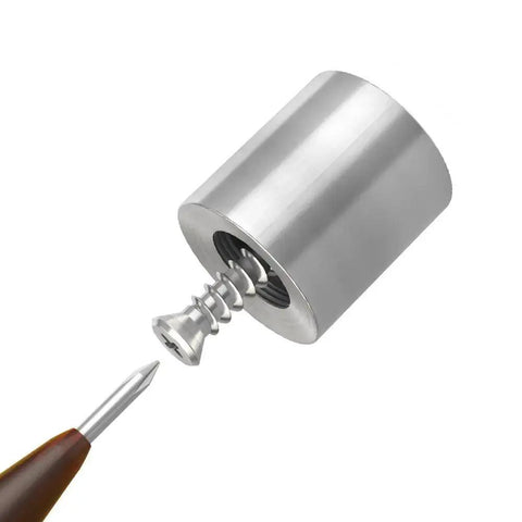 Close-up of Twenty Pack Stainless Steel Standoff Screws Three Quarter Inch Diameter By Three Quarter Inch Length For Acrylic Sign Mounting Hardware