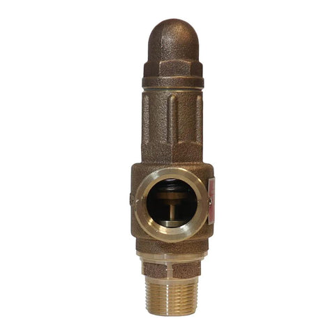 Merrill PRVHDNL100 1-inch no-lead brass pressure relief valve, contractor-grade, front view