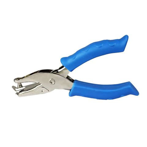 1/4 Inch Single Hole Punch Handheld Paper Punch With Soft Grip Handle, Durable Metal Construction, Easy Grip, Blue