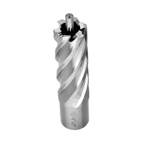 Front view of Beefy Weldon Shank Annular Cutter Three Quarter Inch Shank With Thirteen Sixteenth Inch Diameter And Two Inch Cutting Depth