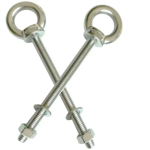 Shoulder Eye Bolts M8 Stainless Steel Built Tough Heavy Duty With Washers And Nuts For Lifting And Securing Cables And Wires