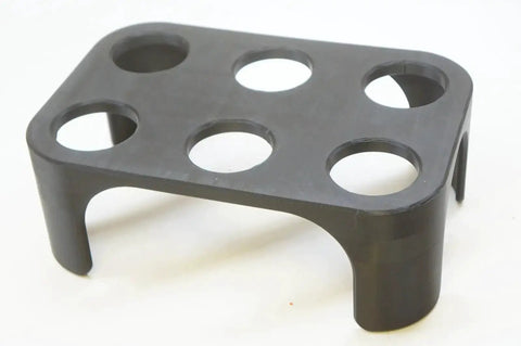 CNC Collet Tool Holder Rack For CAT40 BT40 NMTB40 40 Taper Systems Holds Up To 6 Tools, black durable frame with 5 round slots