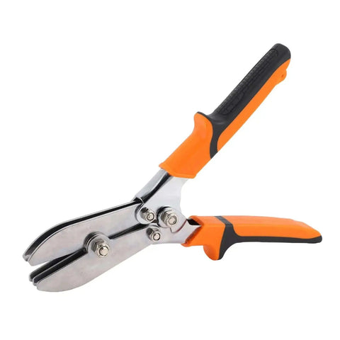 Heavy Duty Five Blade Pro Grade Sheet Metal Crimper Pliers for HVAC Ductwork and Pipe Crimping, stainless and galvanized steel, orange handle