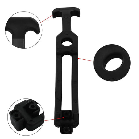 Close-up view of 2 Pack Rubber Flexible Draw Latch T Handle Hood Catch For Vehicle Engine Hoods showing details and attachments.