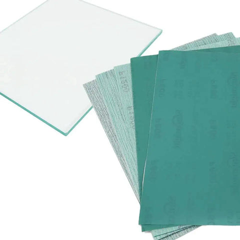 Large Flat Glass Plate For Scary Sharp Sharpening System With Anti Slip Mat Ten And One Quarter Inch Wide Eleven And Thirteen Sixteenth Inches Long Eight Millimeter Thick Durable Float Glass Surface For Knife And Tool Sharpening Scottchen