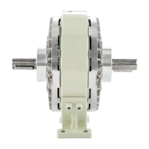 Front view of Heavy Duty Magnetic Powder Clutch Brake 0.6 To 10 Kg DC24V with base, single or double shaft for industrial machinery