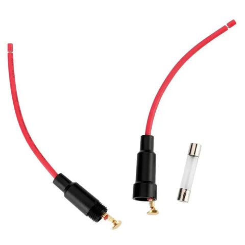 Inline AGC Fuse Holder 6x30mm, 15 Pack, 32V 20A Fast Blow Glass Fuse, 16 AWG Wire, Waterproof, Plastic and Metal, Through Hole Mount