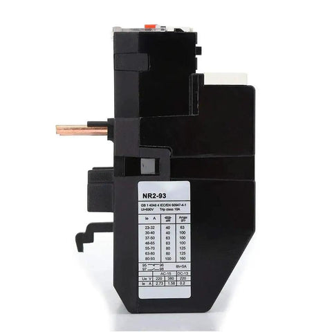 Side view of Automatic Thermal Overload Relay 37-50A, 50-60Hz, 690V, 2NO 1NC Contacts for industrial motors.