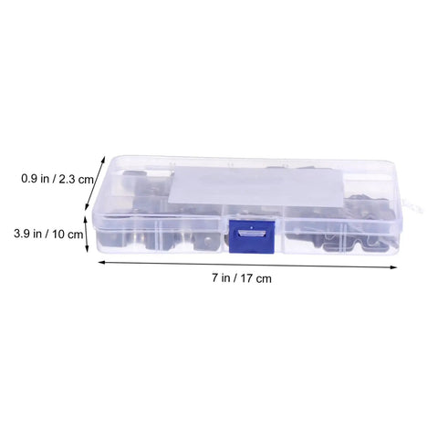 Pro Grade Heavy Duty Stainless Steel U Clamp Pipe Repair Kit 50 Pack case dimensions in inches and centimeters