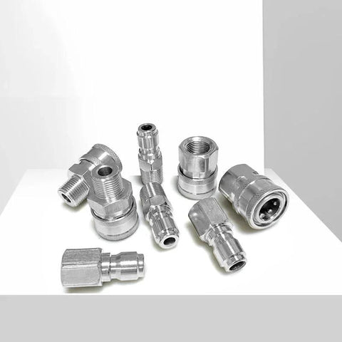 Eight Pieces 3/8 Inch Quick Connect Fittings For Pressure Washer Kit Built To Last Stainless Steel Heavy Duty Rust Resistant