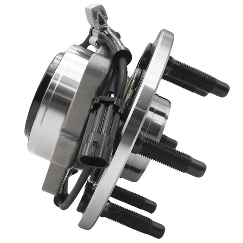Close-up side view of Six Lug Front Wheel Hub And Bearing Assembly NT515054 for 1999-2006 Chevy Silverado 1500 with ABS wiring.