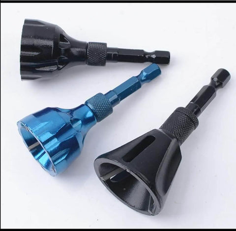 Two Pack External Deburring Chamfer Tool With Carbide Blades And Quick Release Hex Shank Heavy Duty Burr Removal Drill Bit