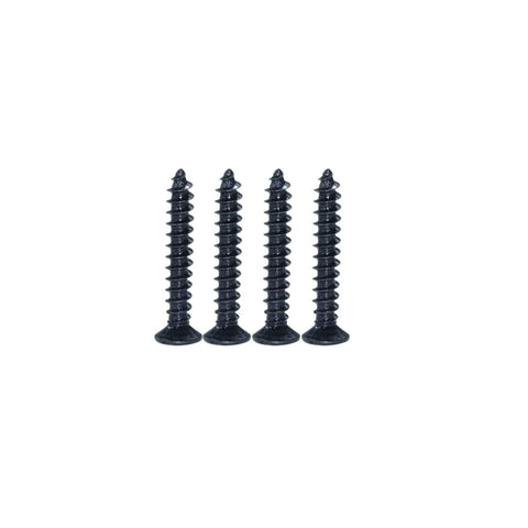Four black screws for Two Pack 90 Degree Rotating Barn Door Locks for Privacy and Security