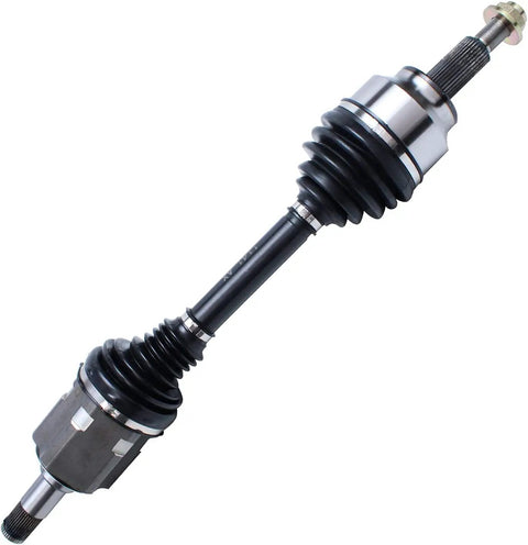 AWD Front CV Axles and Wheel Bearing Hubs Kit For Jeep Grand Cherokee 2011-2021 And Dodge Durango 2011-2022 With 2 Speed Transfer Case Includes 2 CV Axle Shafts Replacement Direct Fit Ready To Roll, showing a single CV axle shaft with metal and rubber components.