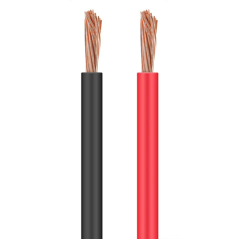 Close-up of black and red copper wires for heavy duty 750N 24V Linear Actuator with built-in stroke switch, ideal for industrial use.