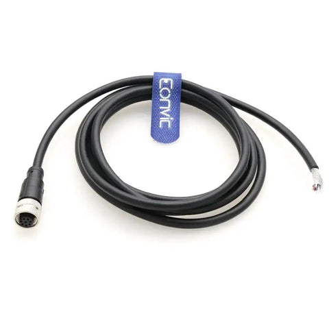 M12 Workhorse 6 Pin A Code Female Open End Sensor Cable, 2m, waterproof shielded aviation plug, PVC, brass connector, 360° shielding