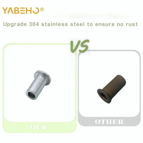 Comparison of 3 Pack 304 Stainless Steel Bearing Sleeve replaces Crathco 3220 with rust-prone alternative.