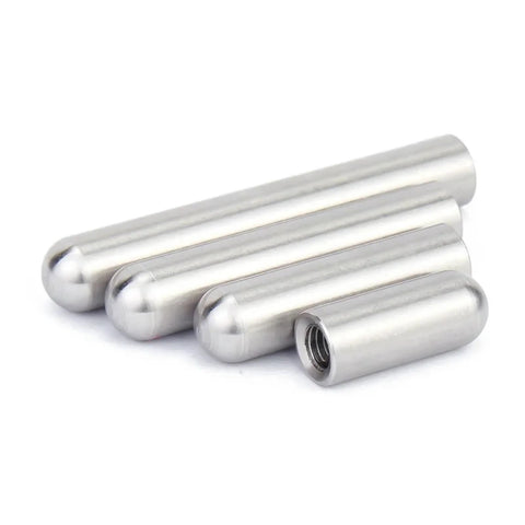 Internal Thread Cylindrical Pins Set In 304 Stainless Steel Dowel Pins With M3 M4 M5 M6 Threads Round Head Locating Pins M4x12 10 Pcs For DIY Woodworking And Equipment Alignment And Secure Fit