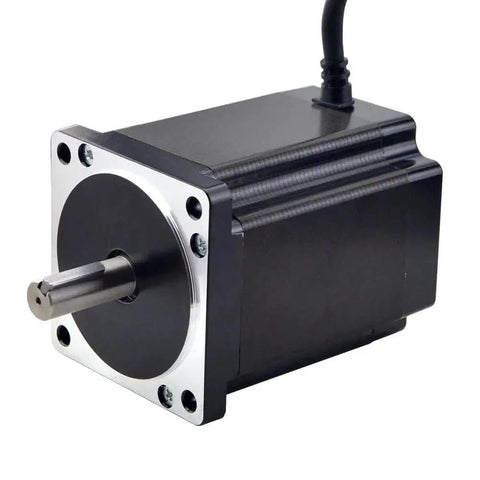 1 Axis CNC Stepper Motor Kit With Nema 34 8.2Nm Torque 14mm Keyed Shaft 1.8 Degree Step Includes DM860I Digital Driver 2.4 To 7.2A 20 To 80VDC For DIY CNC Milling Engraving And Precision Motion Control, showing the Nema 34 stepper motor with 14mm shaft.
