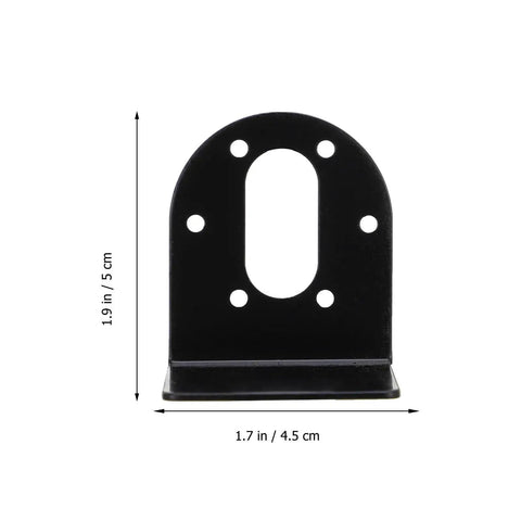 Front view of DC Motors Mounting Bracket And Gear Motors Mounting Holder 2 Pack No Frills For Support Stand Heavy Duty Metal Motor Bracket
